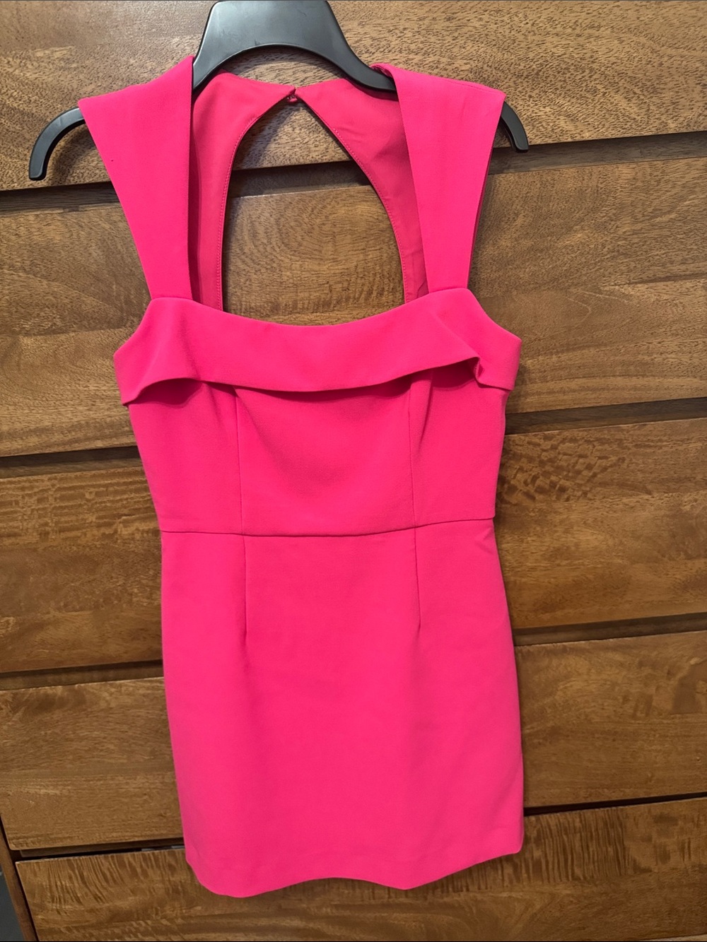 French Connection Hot Pink Ruffle-Trim Mini Dress
